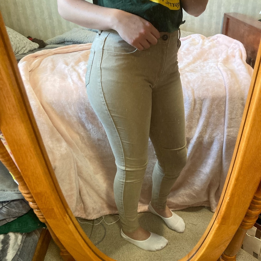 High-rise khaki super skinny